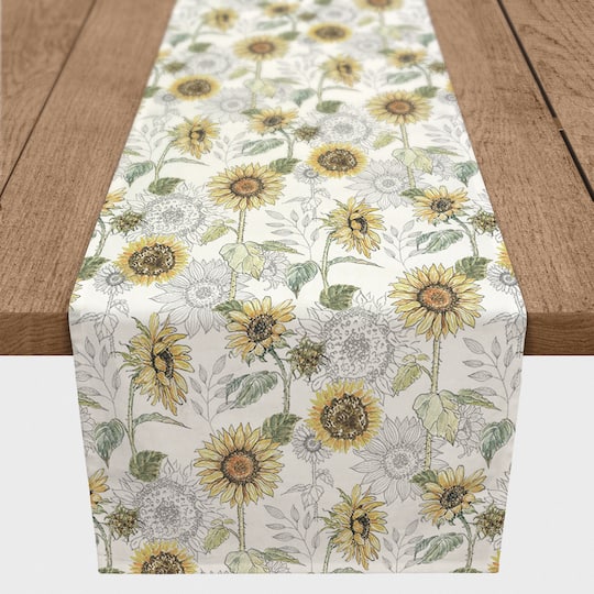 Sunflower Pattern Cotton Twill Runner
